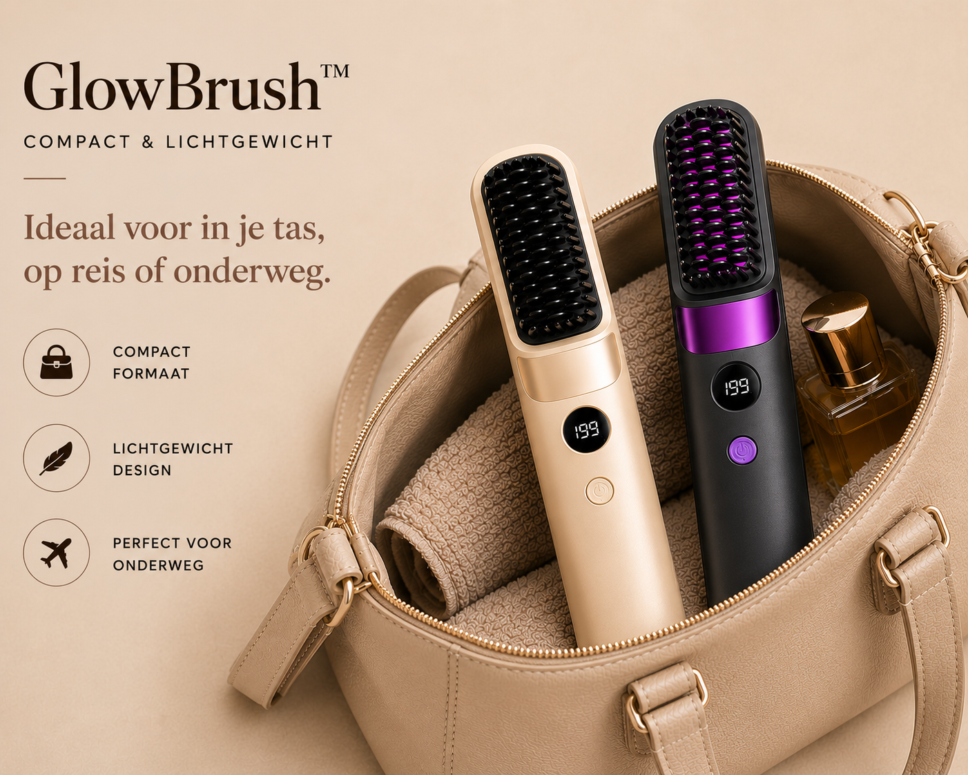 GlowBrush™ – Draadloze Haarstyler