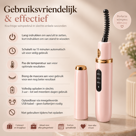 Elektrische Verwarmde Wimperkruller – USB Oplaadbaar