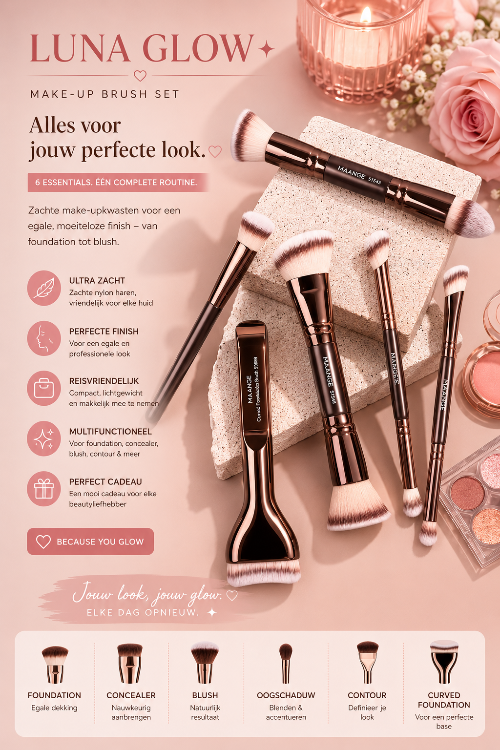 LUNA GLOW Make-up Brush Set