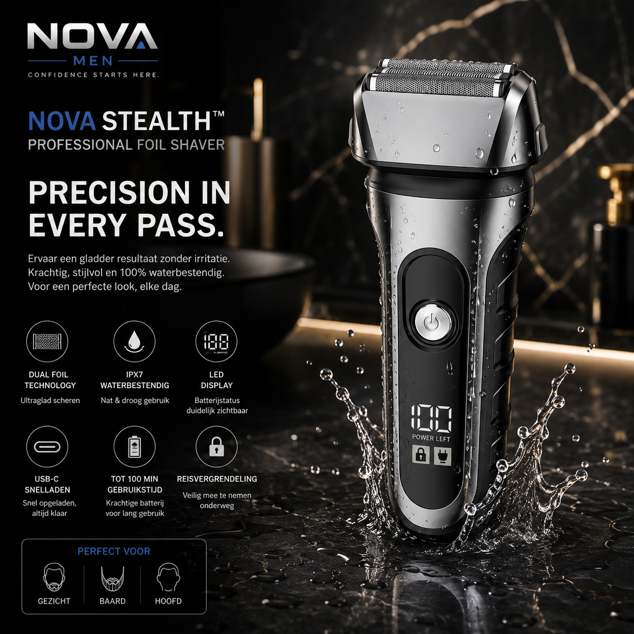 NOVA STEALTH™ Professional Foil Shaver
