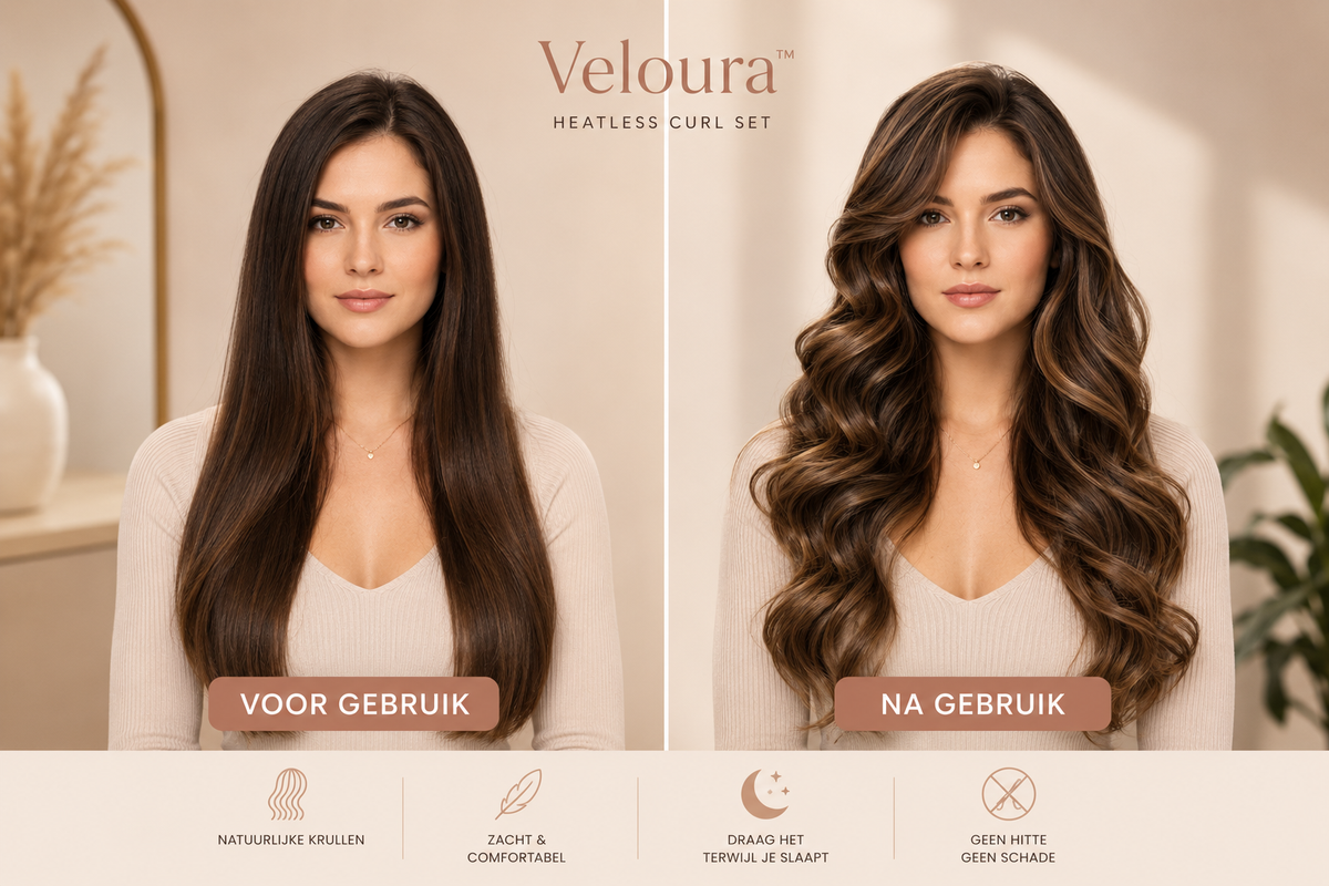 Veloura™ Heatless Curl Set – Zachte Krullen Zonder Hitte