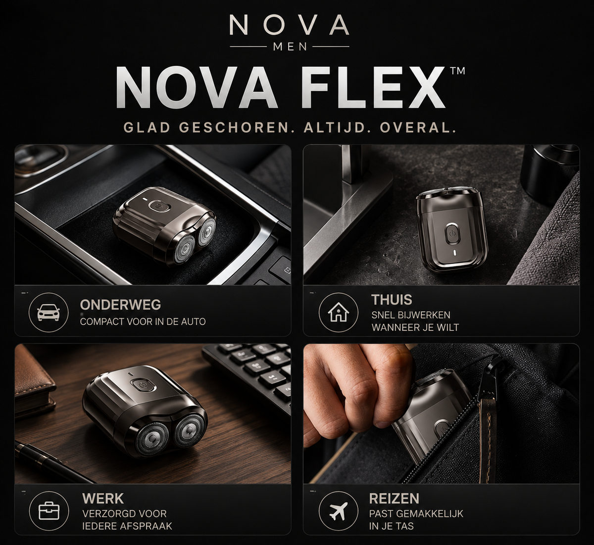 NOVA FLEX™ Mini Shaver – Compact Draadloos Scheerapparaat