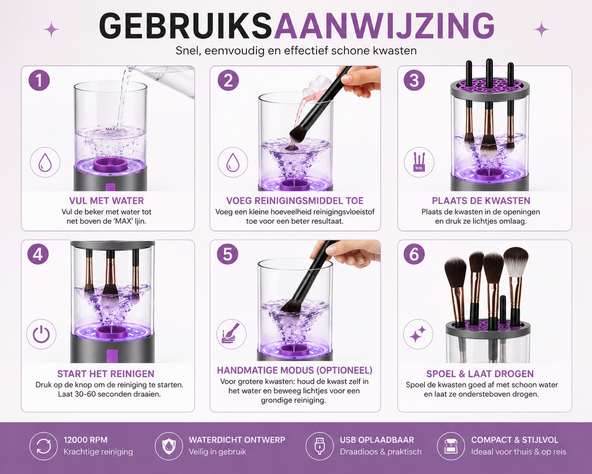 BEYOU BEAUTY™ Brush Cleaner – Elektrische Make-upkwastenreiniger