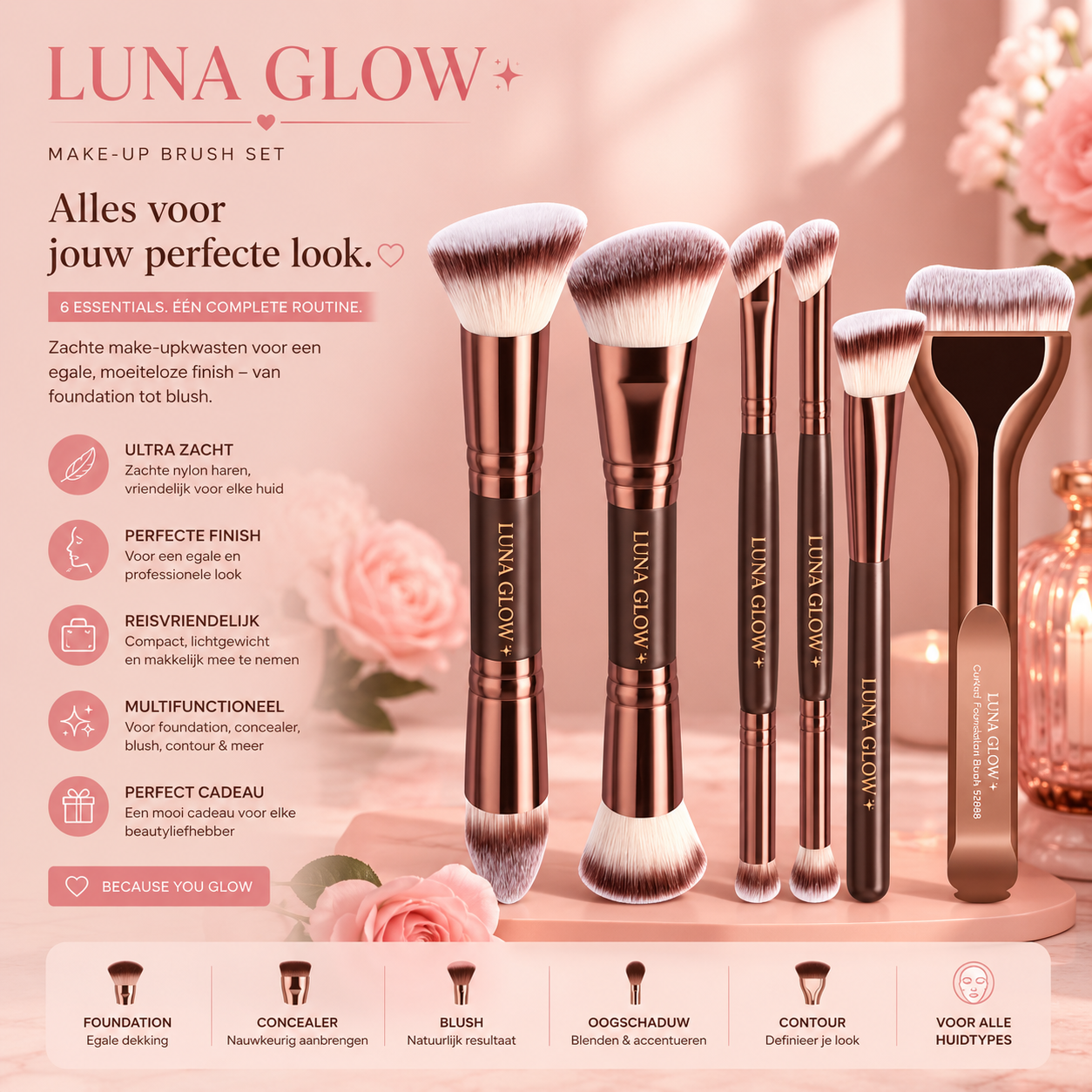 LUNA GLOW Make-up Brush Set