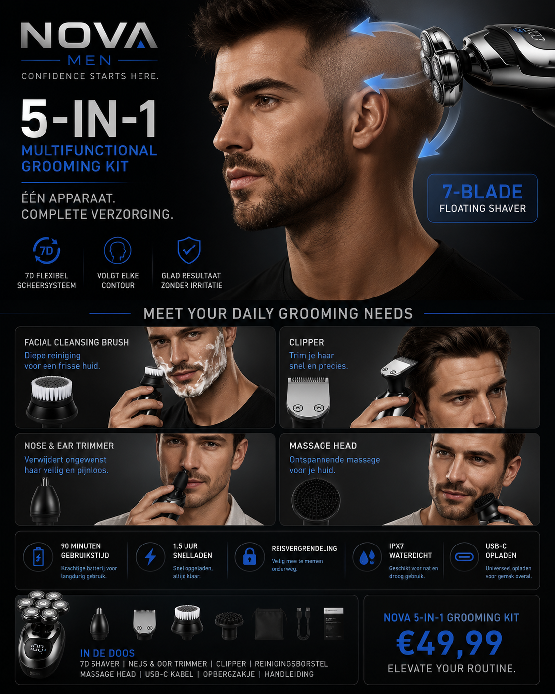 NOVA 7D Head Shaver