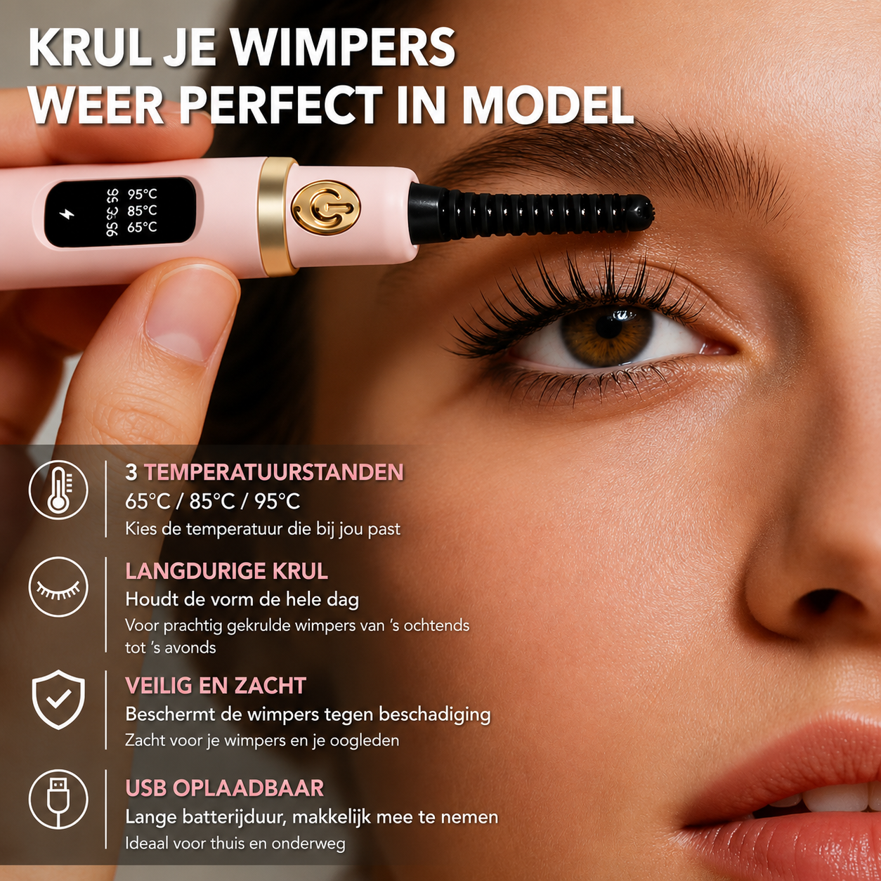 Elektrische Verwarmde Wimperkruller – USB Oplaadbaar